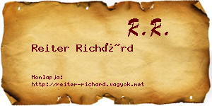 Reiter Richárd névjegykártya